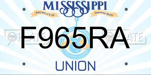 F965RA Mississippi License Plate