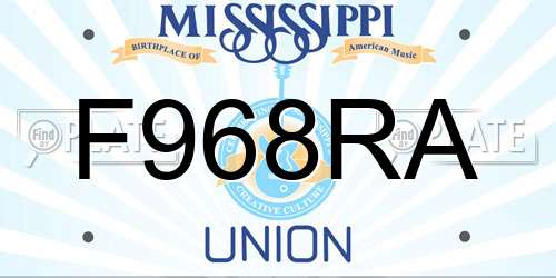 F968RA Mississippi License Plate