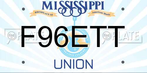 F96ETT Mississippi License Plate