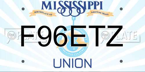 F96ETZ Mississippi License Plate