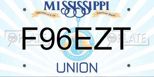 F96EZT Mississippi License Plate