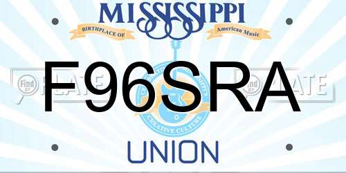 F96SRA Mississippi License Plate