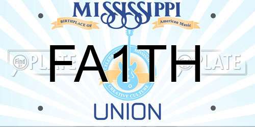 FA1TH Mississippi License Plate
