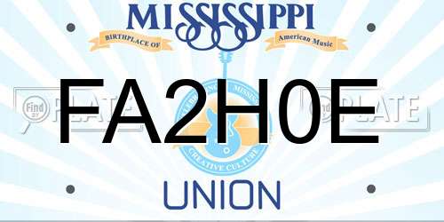FA2H0E Mississippi License Plate