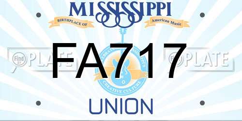 FA717 Mississippi License Plate