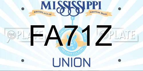 FA71Z Mississippi License Plate