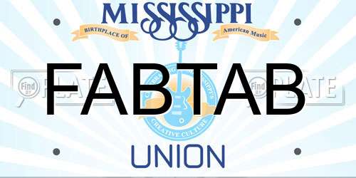 FABTAB Mississippi License Plate