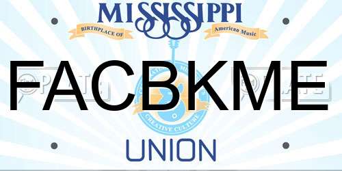FACBKME Mississippi License Plate