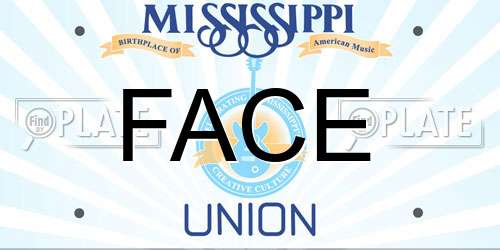 FACE Mississippi License Plate