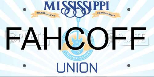 FAHCOFF Mississippi License Plate