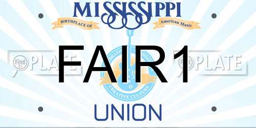 FAIR1 Mississippi License Plate