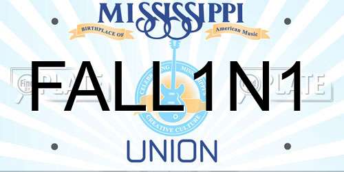 FALL1N1 Mississippi License Plate