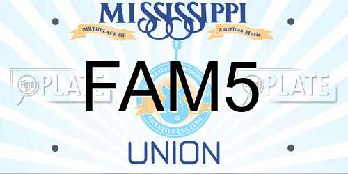 FAM5 Mississippi License Plate