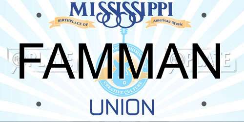 FAMMAN Mississippi License Plate