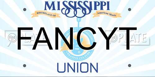 FANCYT Mississippi License Plate