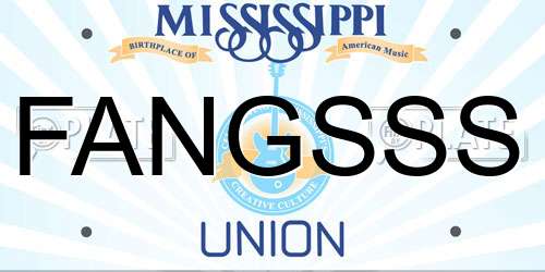 FANGSSS Mississippi License Plate