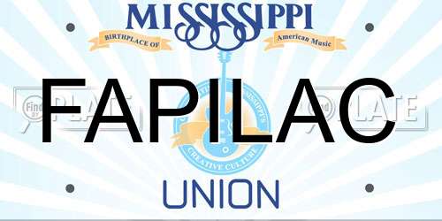 FAPILAC Mississippi License Plate