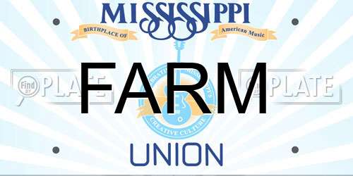 FARM Mississippi License Plate