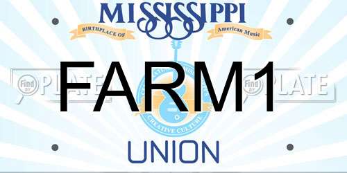 FARM1 Mississippi License Plate