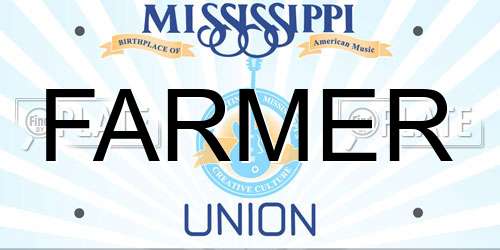FARMER Mississippi License Plate