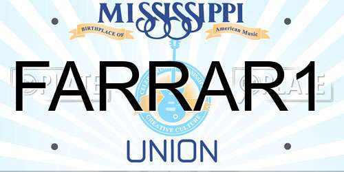 FARRAR1 Mississippi License Plate