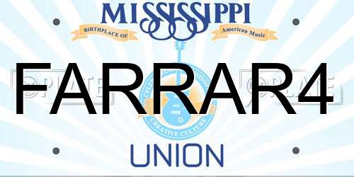 FARRAR4 Mississippi License Plate