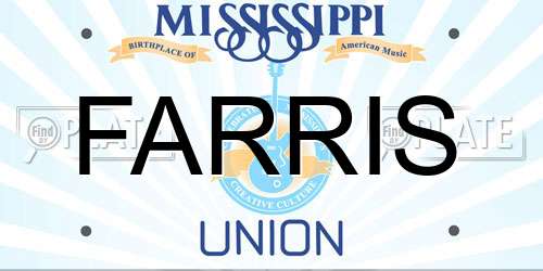 FARRIS Mississippi License Plate