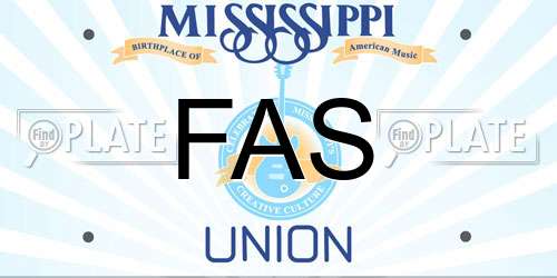 FAS Mississippi License Plate