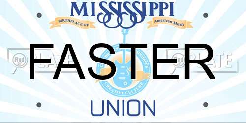 FASTER Mississippi License Plate