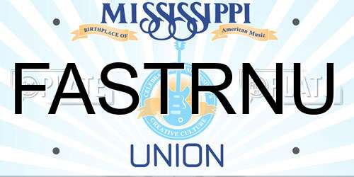 FASTRNU Mississippi License Plate