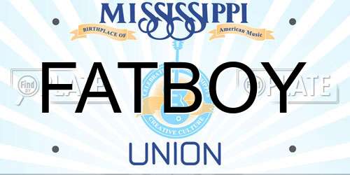 FATBOY Mississippi License Plate