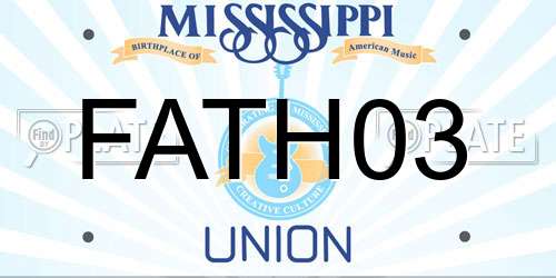 FATH03 Mississippi License Plate