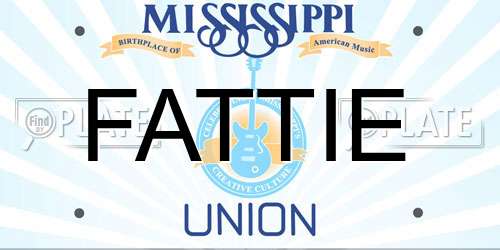 FATTIE Mississippi License Plate