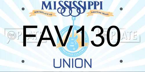 FAV130 Mississippi License Plate