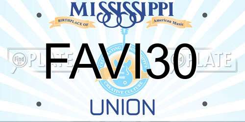 FAVI30 Mississippi License Plate