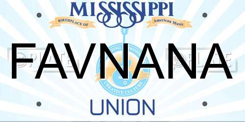 FAVNANA Mississippi License Plate