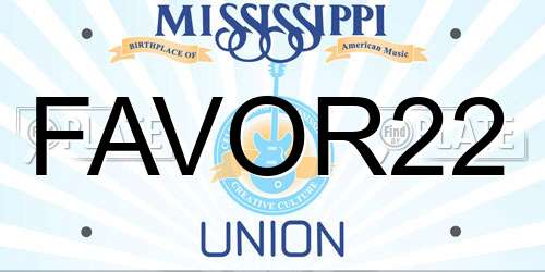 FAVOR22 Mississippi License Plate