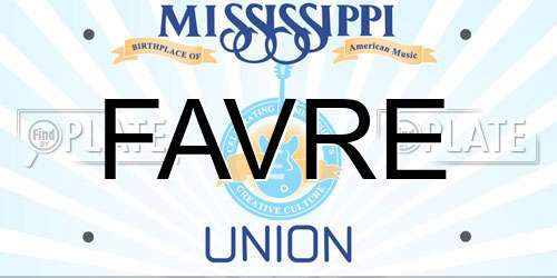 FAVRE Mississippi License Plate