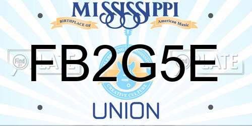 FB2G5E Mississippi License Plate
