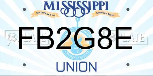 FB2G8E Mississippi License Plate