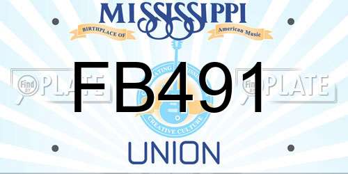 FB491 Mississippi License Plate
