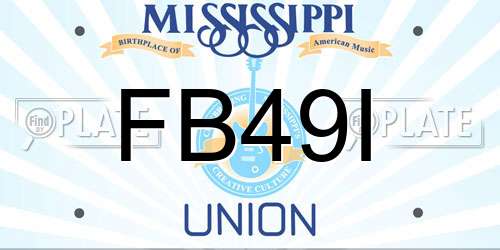 FB49I Mississippi License Plate