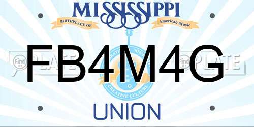 FB4M4G Mississippi License Plate
