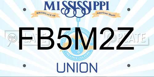 FB5M2Z Mississippi License Plate