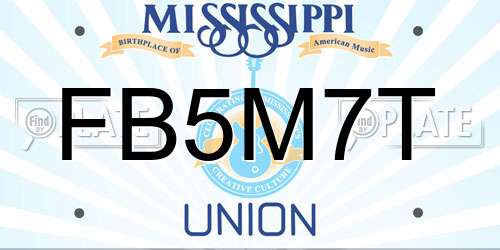 FB5M7T Mississippi License Plate