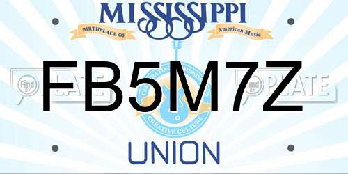 FB5M7Z Mississippi License Plate