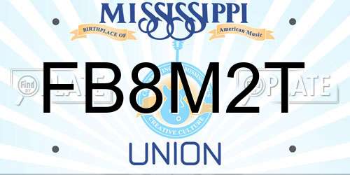 FB8M2T Mississippi License Plate