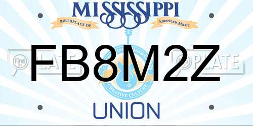 FB8M2Z Mississippi License Plate