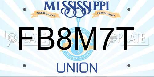 FB8M7T Mississippi License Plate