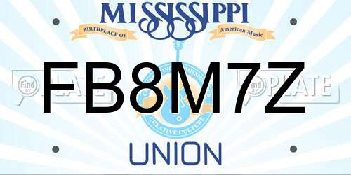 FB8M7Z Mississippi License Plate